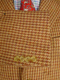 25/0189 glenyon mill 2007 bespoke tan brown houndstooth tweed 4 piece shooting outfit - jkt, shooting gilet, waistcoat, cap - 43-44 long