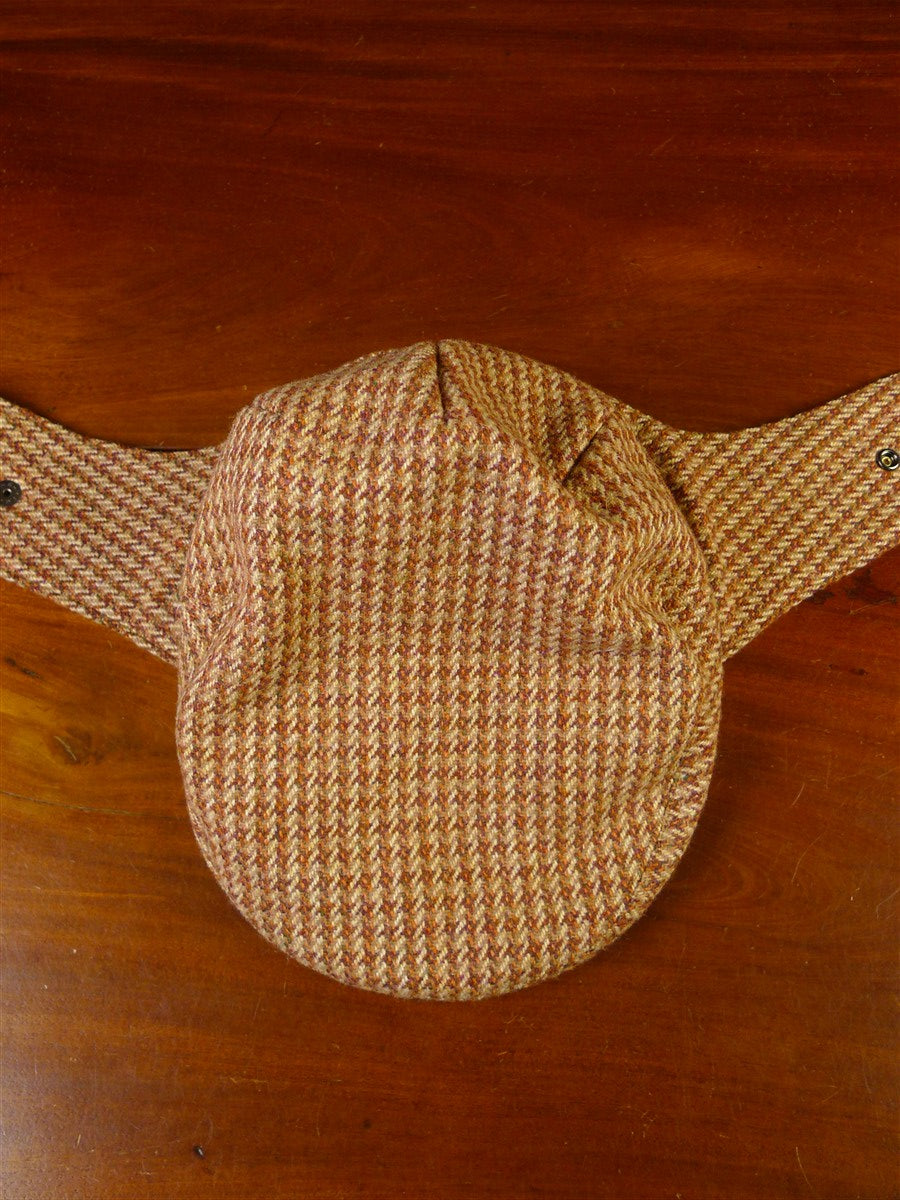 25/0189 glenyon mill 2007 bespoke tan brown houndstooth tweed 4 piece shooting outfit - jkt, shooting gilet, waistcoat, cap - 43-44 long