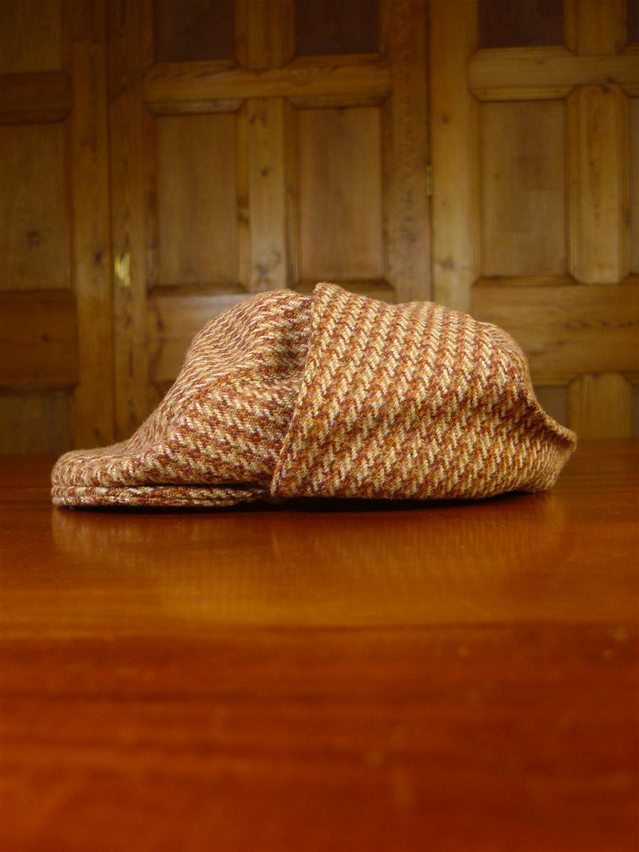 25/0189 glenyon mill 2007 bespoke tan brown houndstooth tweed 4 piece shooting outfit - jkt, shooting gilet, waistcoat, cap - 43-44 long