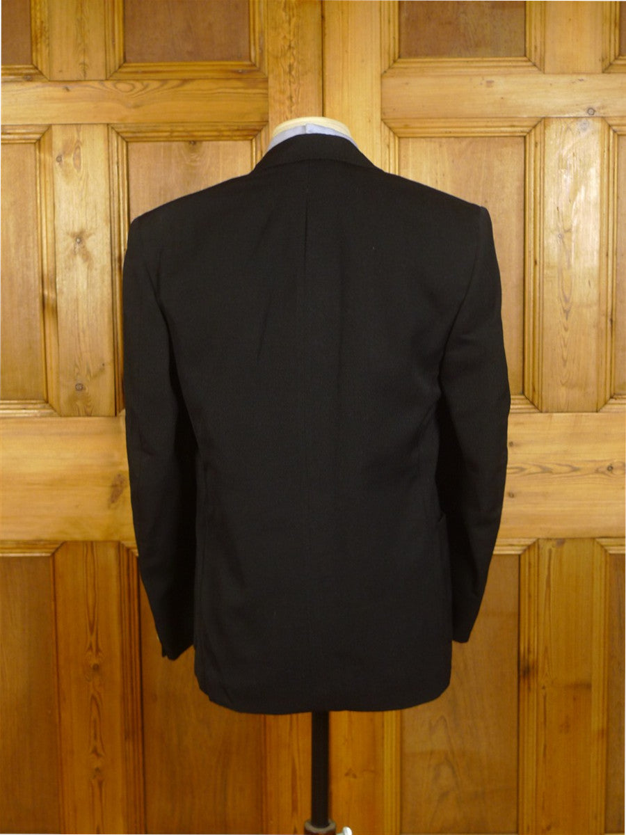 25/0210 genuine BRITISH vintage black worsted blazer w/ RAF tiger sqaudron badge 37-38 short