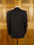 25/0210 genuine BRITISH vintage black worsted blazer w/ RAF tiger sqaudron badge 37-38 short