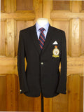 25/0210 genuine BRITISH vintage black worsted blazer w/ RAF tiger sqaudron badge 37-38 short