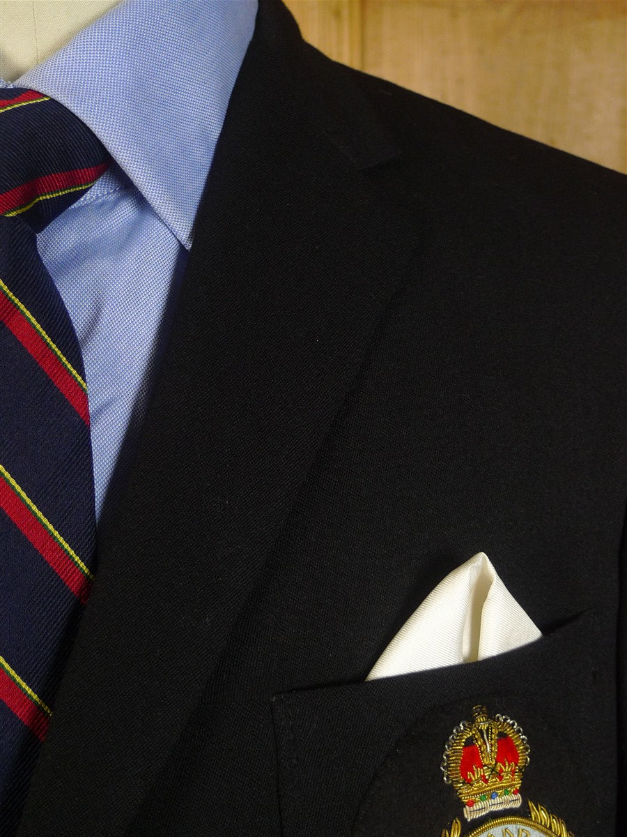 25/0210 genuine BRITISH vintage black worsted blazer w/ RAF tiger sqaudron badge 37-38 short