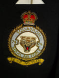 25/0210 genuine BRITISH vintage black worsted blazer w/ RAF tiger sqaudron badge 37-38 short