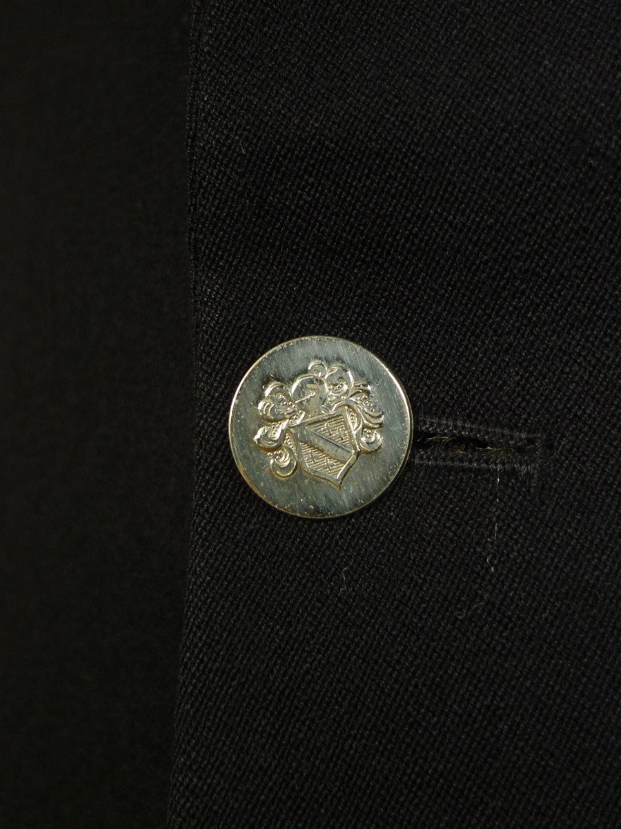 25/0210 genuine BRITISH vintage black worsted blazer w/ RAF tiger sqaudron badge 37-38 short