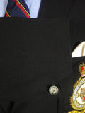 25/0210 genuine BRITISH vintage black worsted blazer w/ RAF tiger sqaudron badge 37-38 short