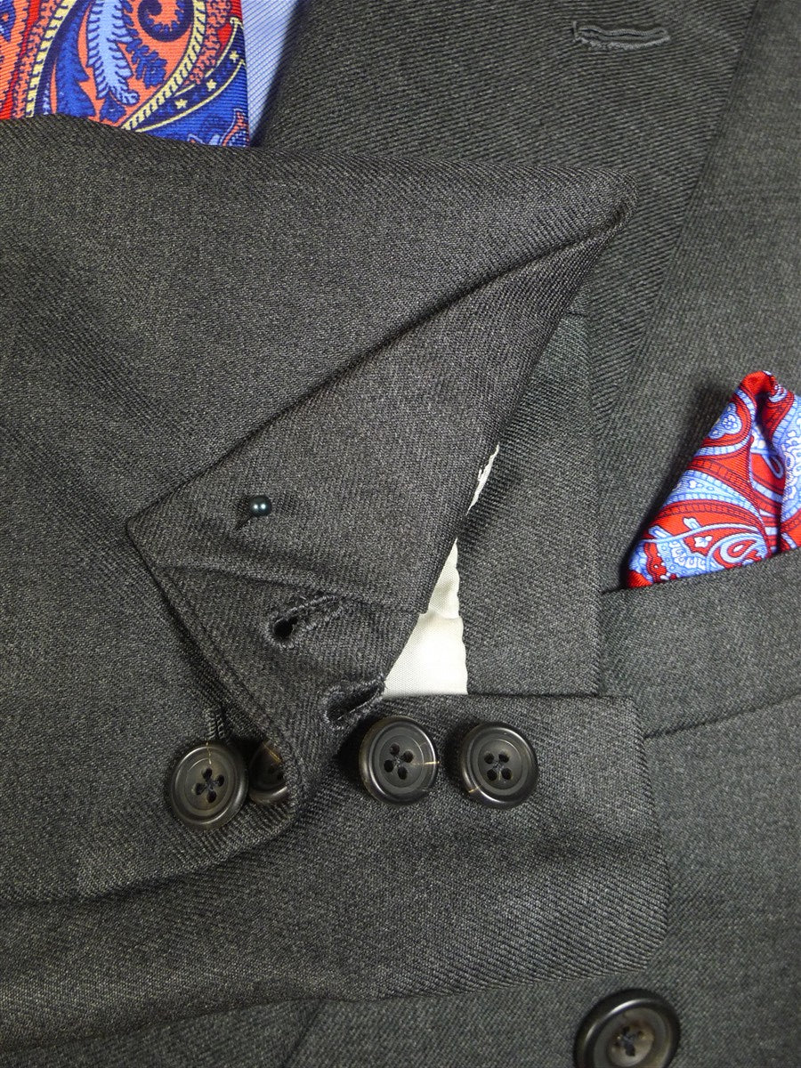 25/0202 gieves & hawkes 2002 savile row bespoke grey d/b worsted suit w/ 2 pair trousers 41 regular