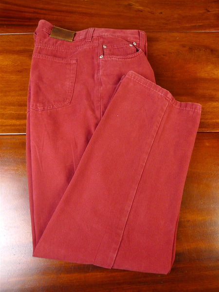 25/0240 james purdey london red cotton chino jean trouser 36