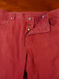 25/0240 james purdey london red cotton chino jean trouser 36