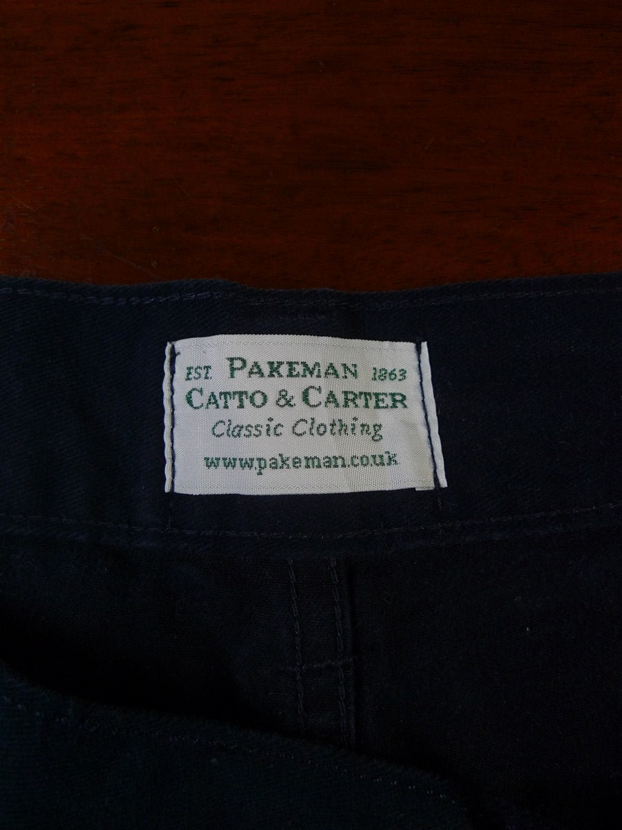 25/0237 pakeman catto carter dark navy blue cotton chino jean trouser 39