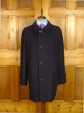 25/0249 vintage aquascutum wool & 15% cashmere navy blue raglan field coat jacket xxl