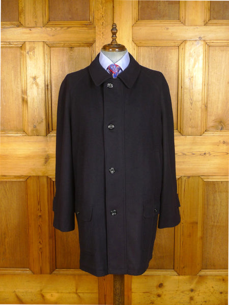 25/0249 vintage aquascutum wool & 15% cashmere navy blue raglan field coat jacket xxl