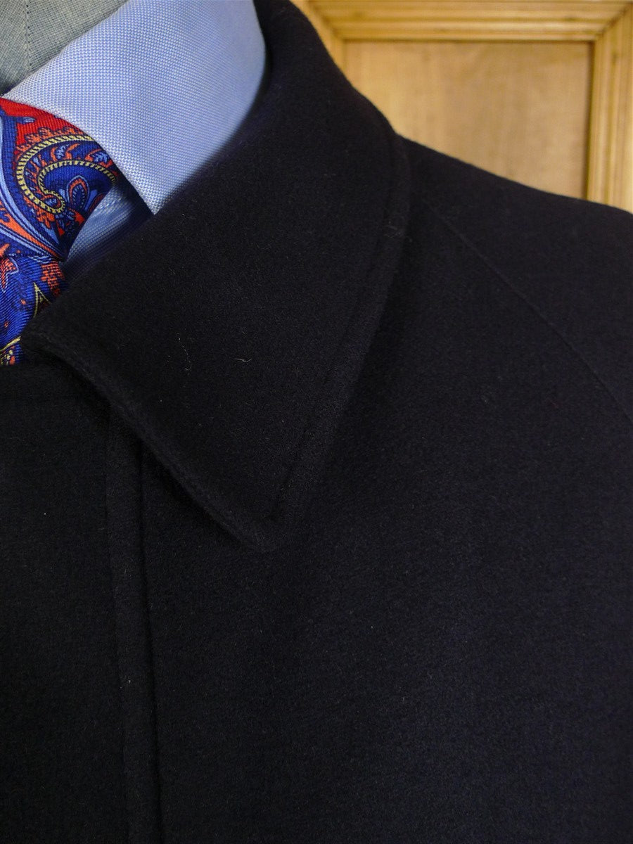 25/0249 vintage aquascutum wool & 15% cashmere navy blue raglan field coat jacket xxl