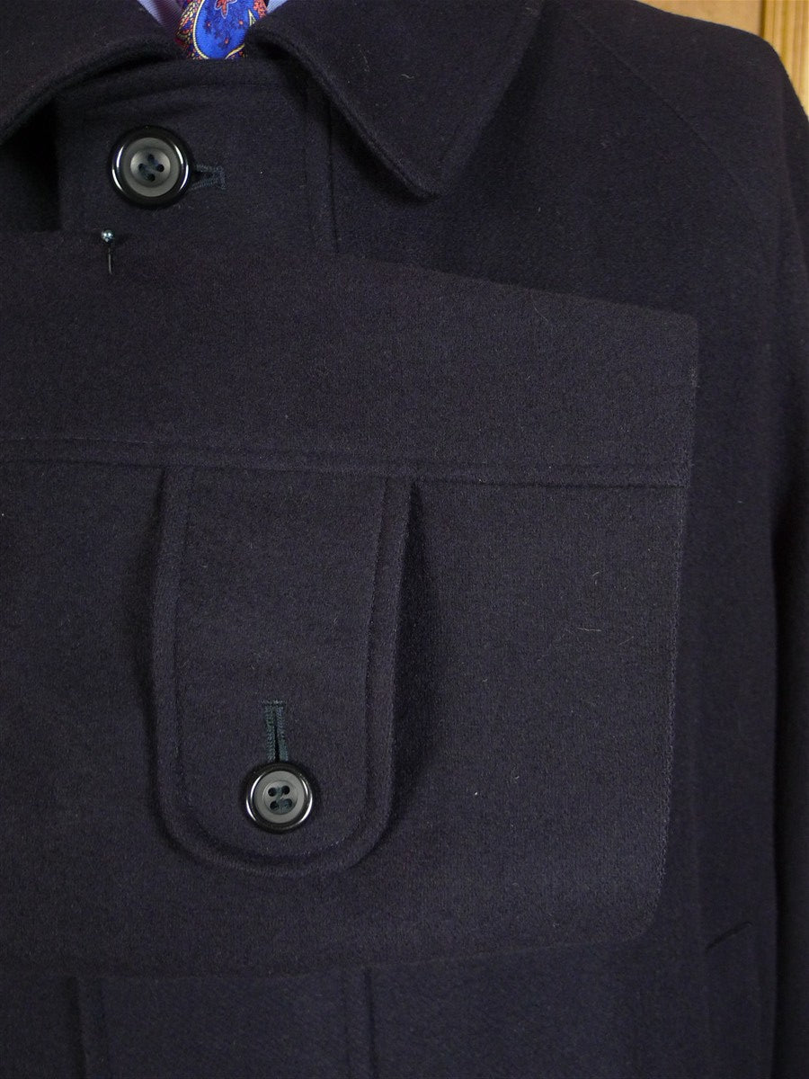 25/0249 vintage aquascutum wool & 15% cashmere navy blue raglan field coat jacket xxl