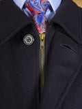 25/0249 vintage aquascutum wool & 15% cashmere navy blue raglan field coat jacket xxl