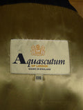 25/0249 vintage aquascutum wool & 15% cashmere navy blue raglan field coat jacket xxl