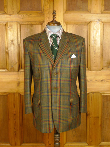 25/0277 immaculate vintage daks glen check tweed sports jacket blazer 44 regular