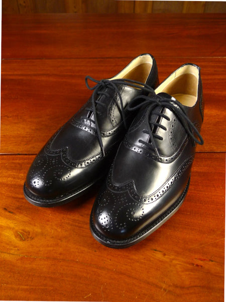 25/0305 new (seconds) barker black leather brogue shoe uk 7 f