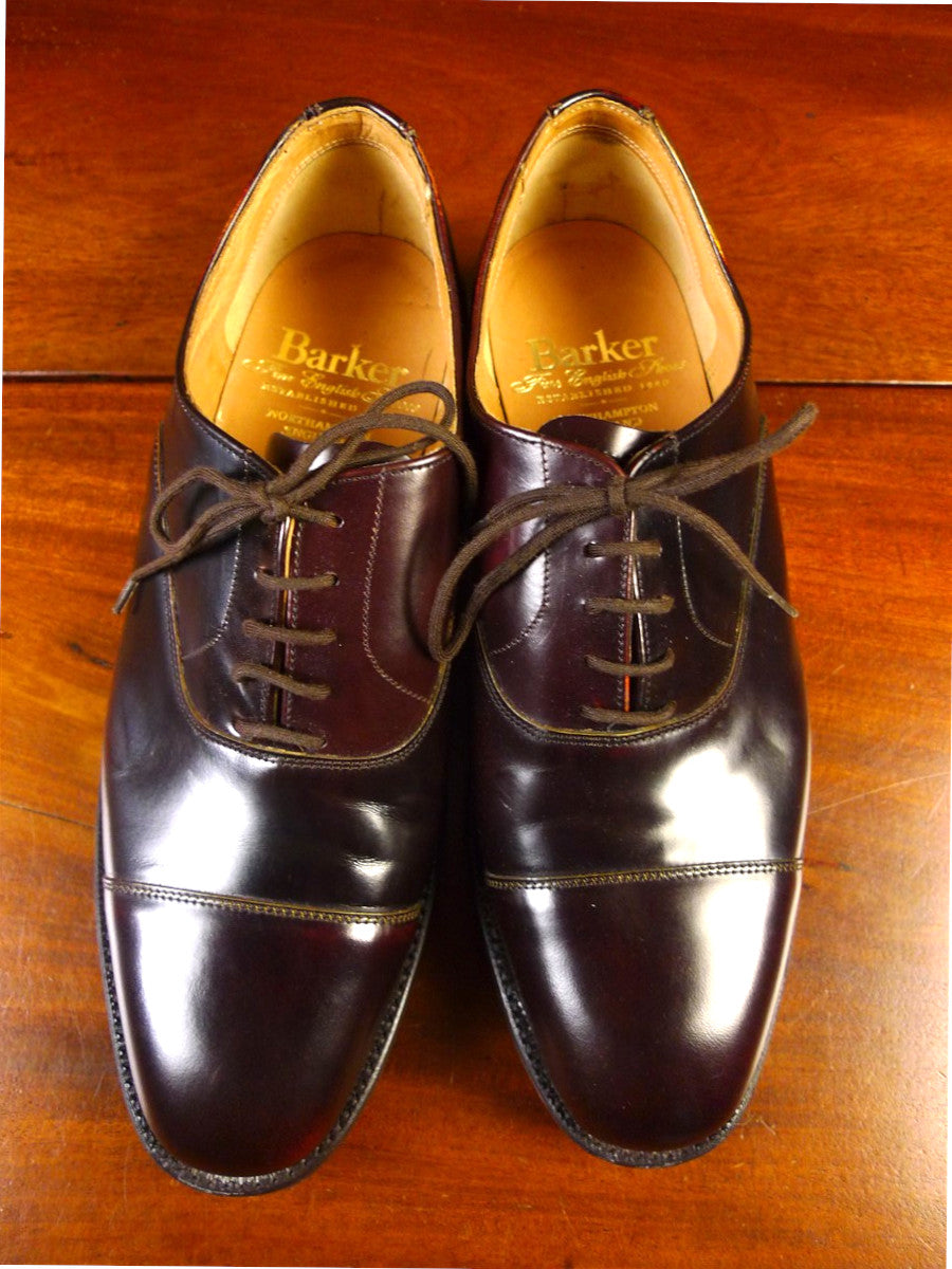 25/0264a barker new (seconds) brown toe cap leather oxford shoe uk 6.5f