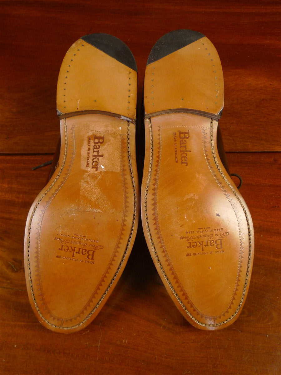 25/0264a barker new (seconds) brown toe cap leather oxford shoe uk 6.5f