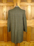 25/0269  immaculate vintage crombie wool green / amber glen check wool tweed coat overcoat 42-44 regular