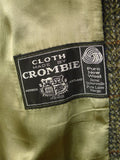 25/0269  immaculate vintage crombie wool green / amber glen check wool tweed coat overcoat 42-44 regular