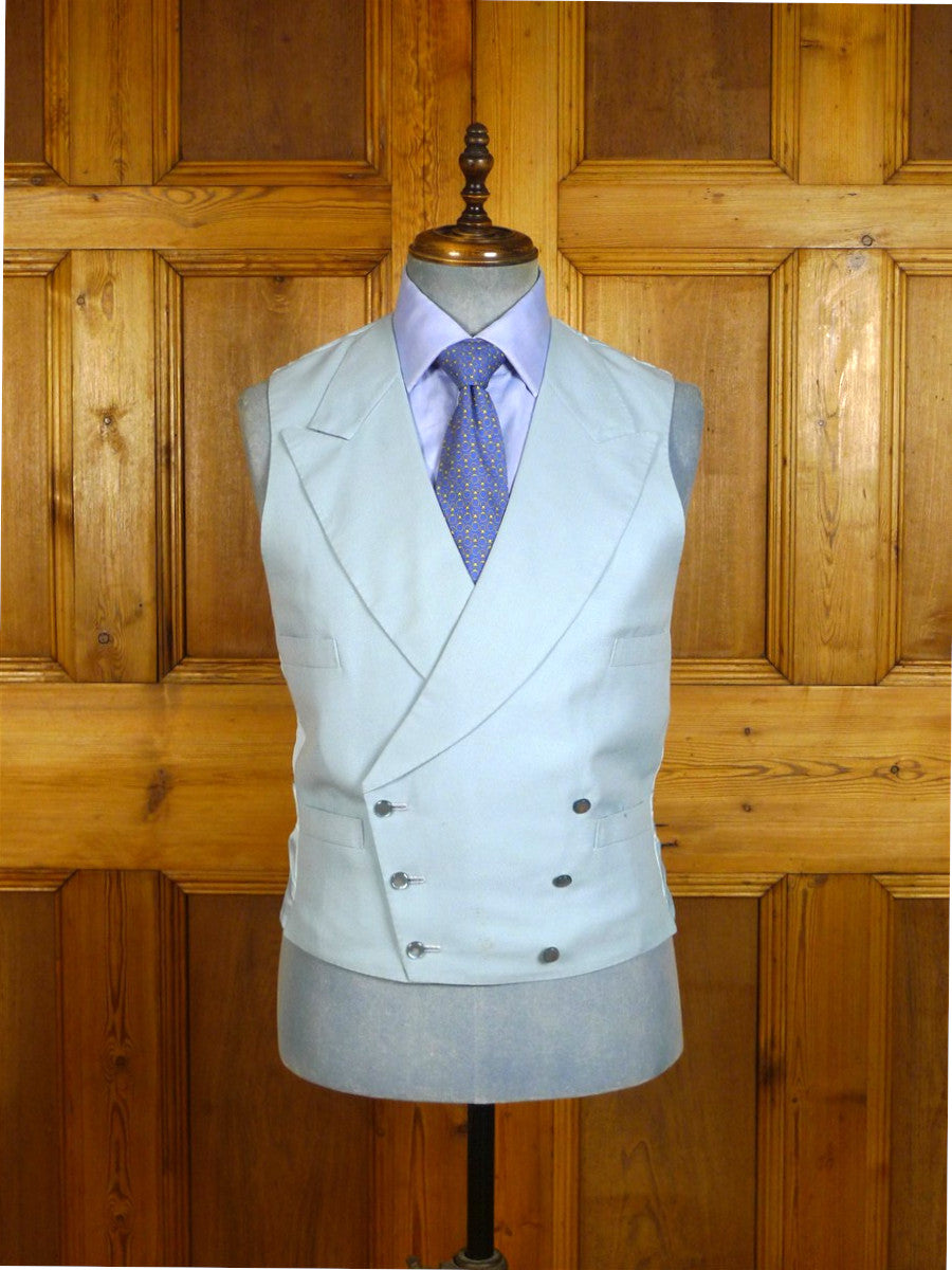 25/0284 redwood & feller 2008 bespoke baby blue d/b worsted morning waistcoat 38