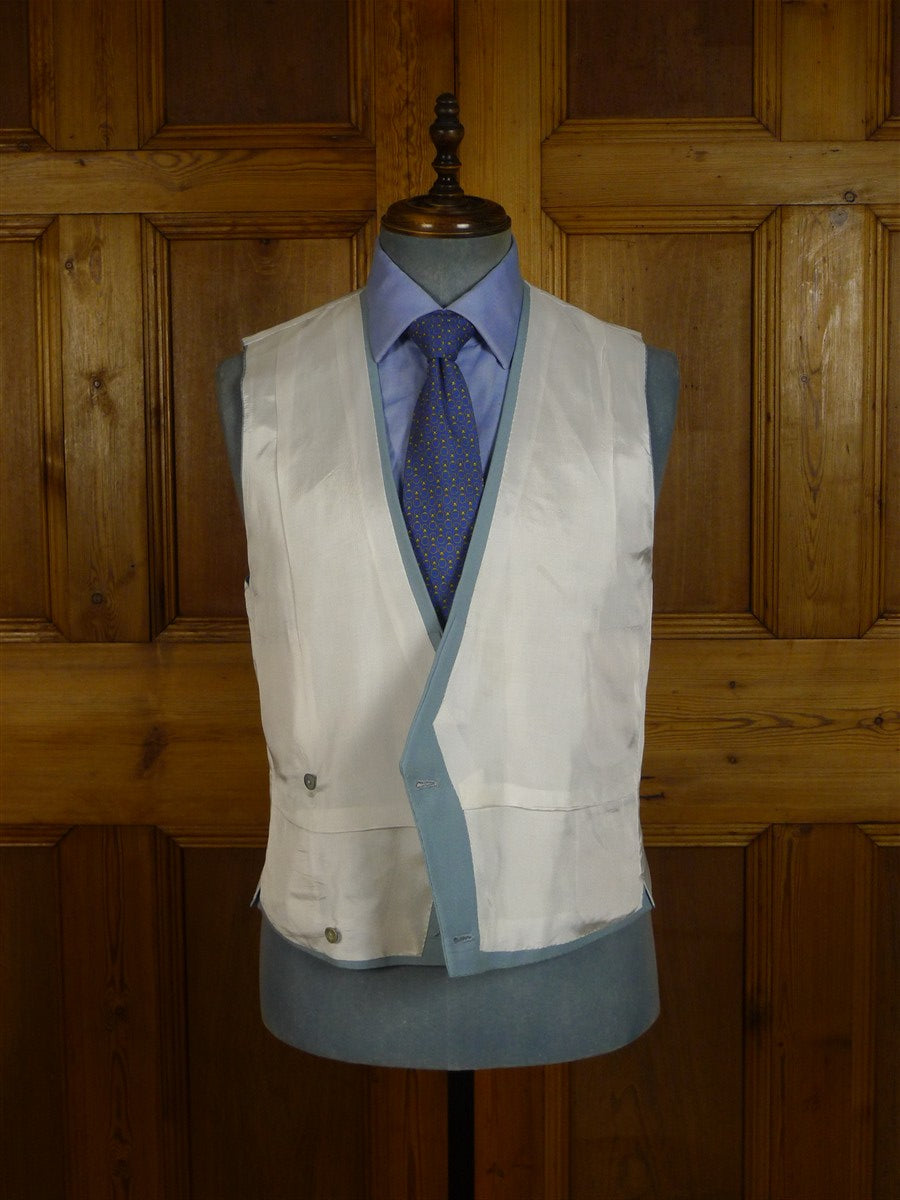 25/0284 redwood & feller 2008 bespoke baby blue d/b worsted morning waistcoat 38