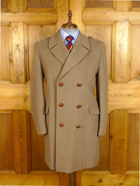 25/0283 vintage british warm style melton wool overcoat coat 42-44