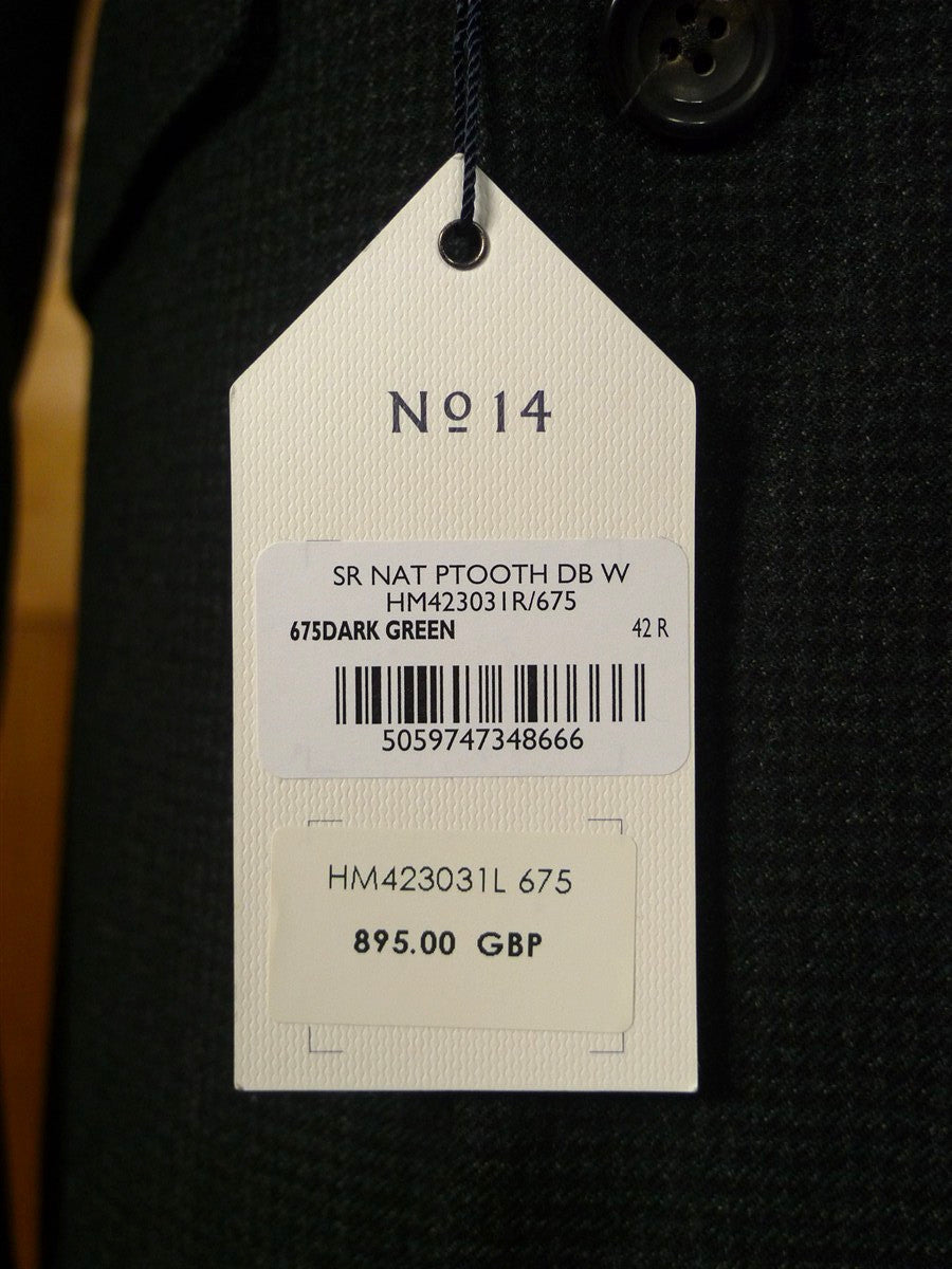 25/0277V new w/tags hackett no.14 savile row 'white label' dark green dogtooth check d/b virgin wool suit (rrp £895) - various sizes available