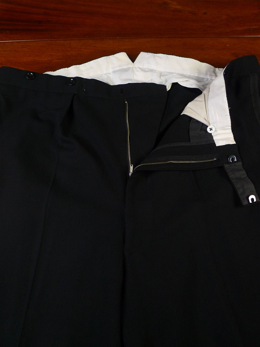 25/0302 superb vintage 1990 tom brown savile row bespoke midnight blue evening trouser 45