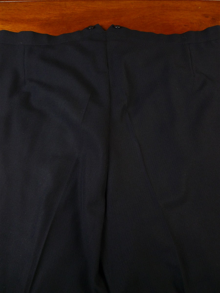 25/0302 superb vintage 1990 tom brown savile row bespoke midnight blue evening trouser 45