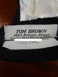 25/0302 superb vintage 1990 tom brown savile row bespoke midnight blue evening trouser 45