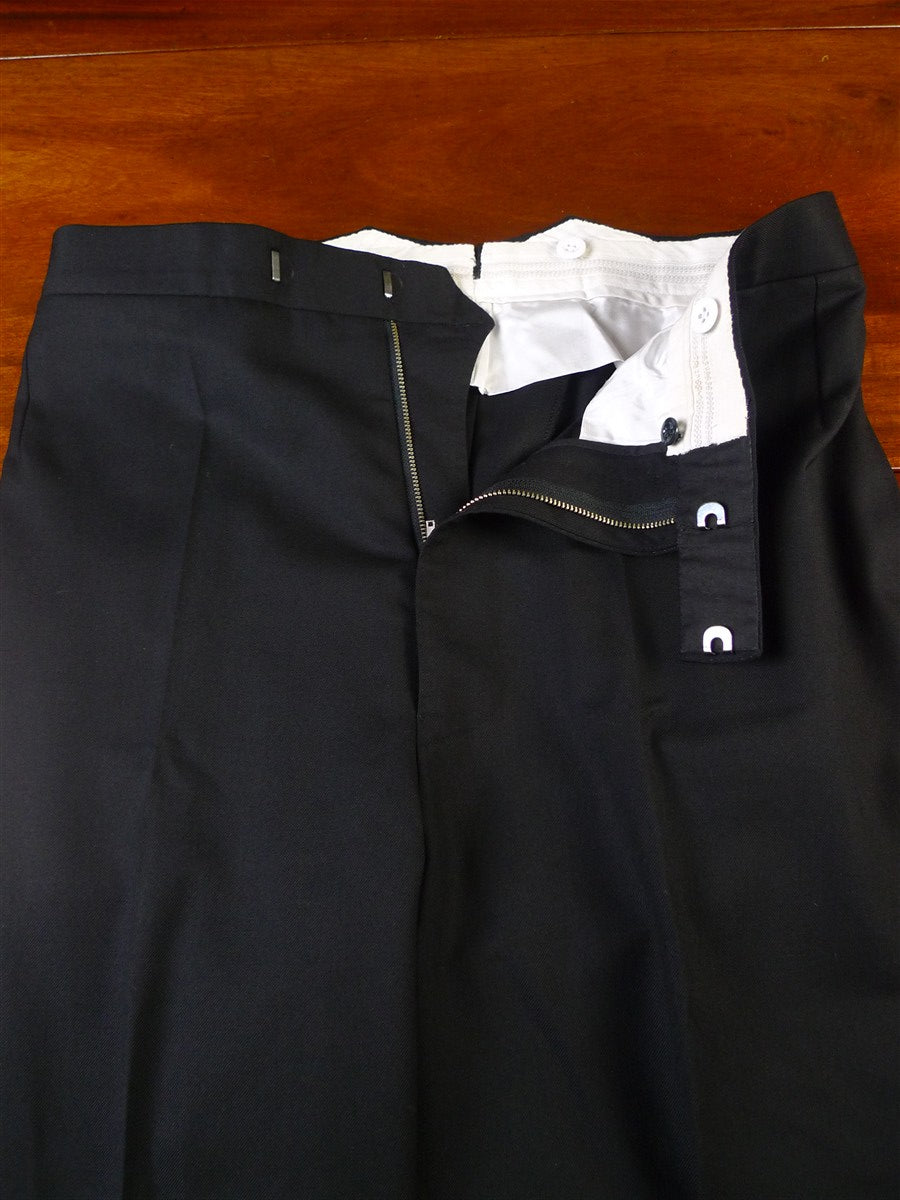 25/0301 redwood & feller 2010 bespoke black worsted evening trouser 34