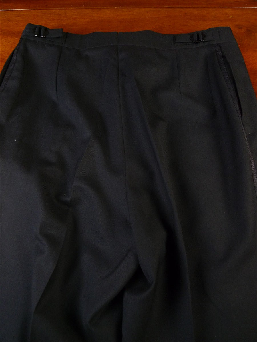 25/0301 redwood & feller 2010 bespoke black worsted evening trouser 34