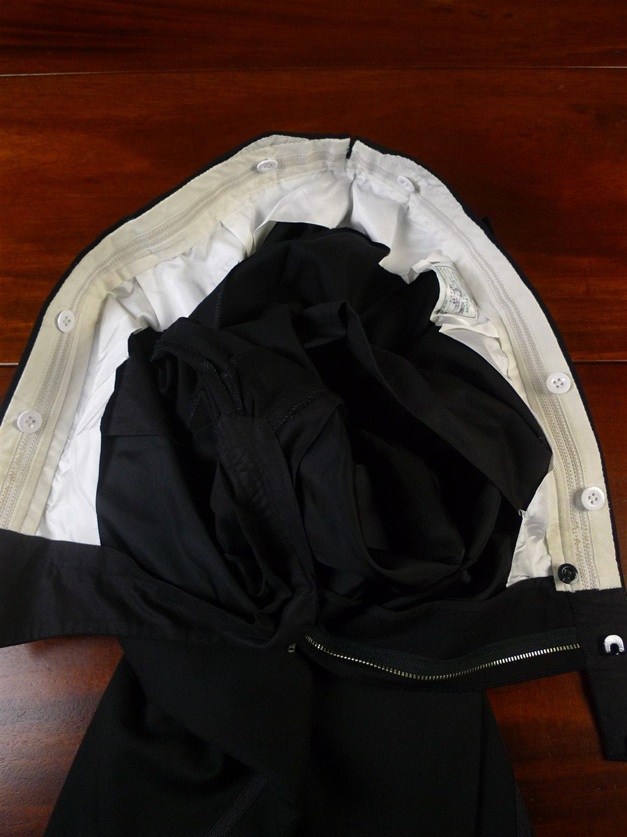 25/0301 redwood & feller 2010 bespoke black worsted evening trouser 34