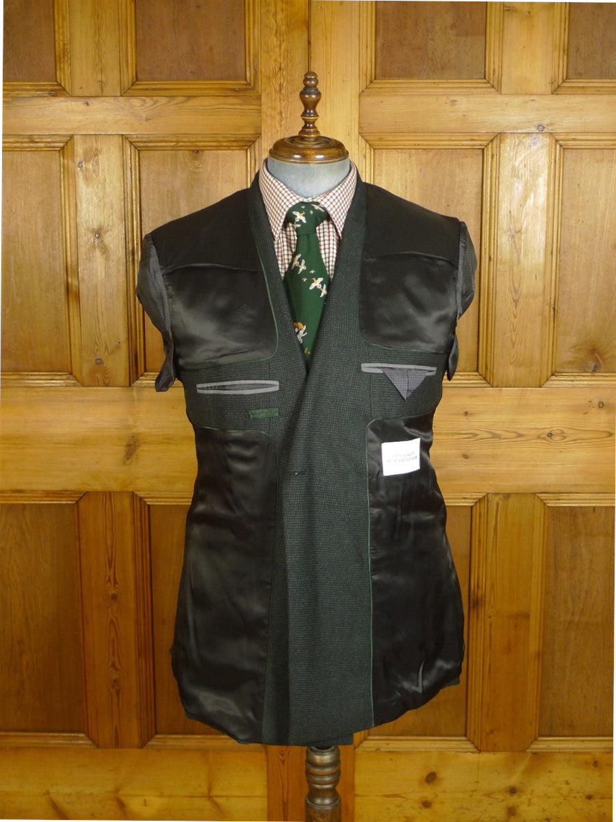 25/0277V new w/tags hackett no.14 savile row 'white label' dark green dogtooth check d/b virgin wool suit (rrp £895) - various sizes available