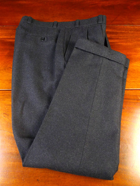 25/0297 immaculate bespoke tailored grey heavyweight worsted flannel trouser 38