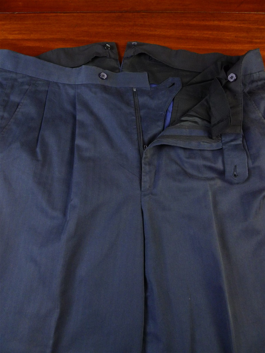 25/0360 scabal dark blue herringbone pure cotton chino trouser 39-42