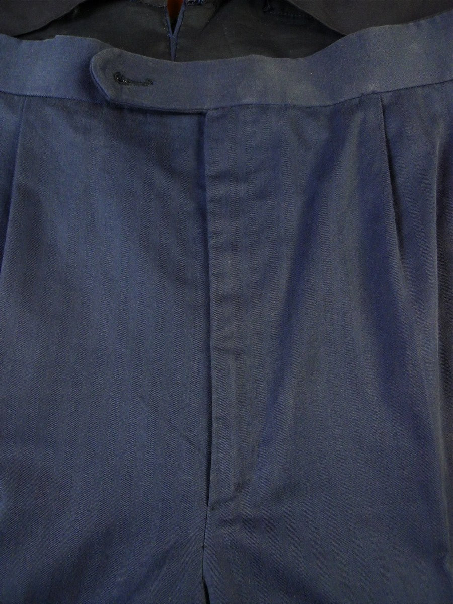 25/0360 scabal dark blue herringbone pure cotton chino trouser 39-42