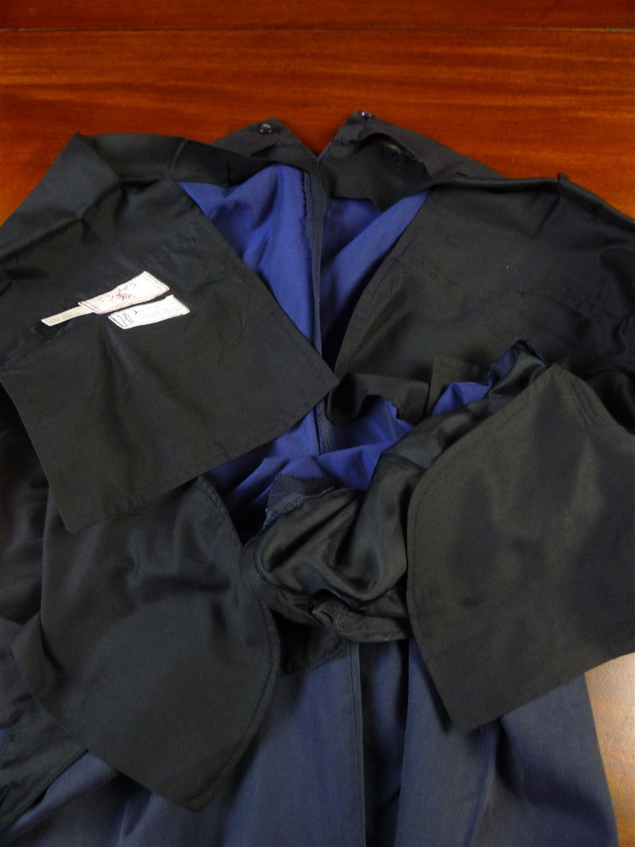 25/0360 scabal dark blue herringbone pure cotton chino trouser 39-42