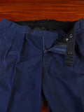 25/0293 immaculate kent haste 2017 savile row bespoke navy blue cotton chino trouser 41