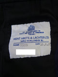 25/0293 immaculate kent haste 2017 savile row bespoke navy blue cotton chino trouser 41