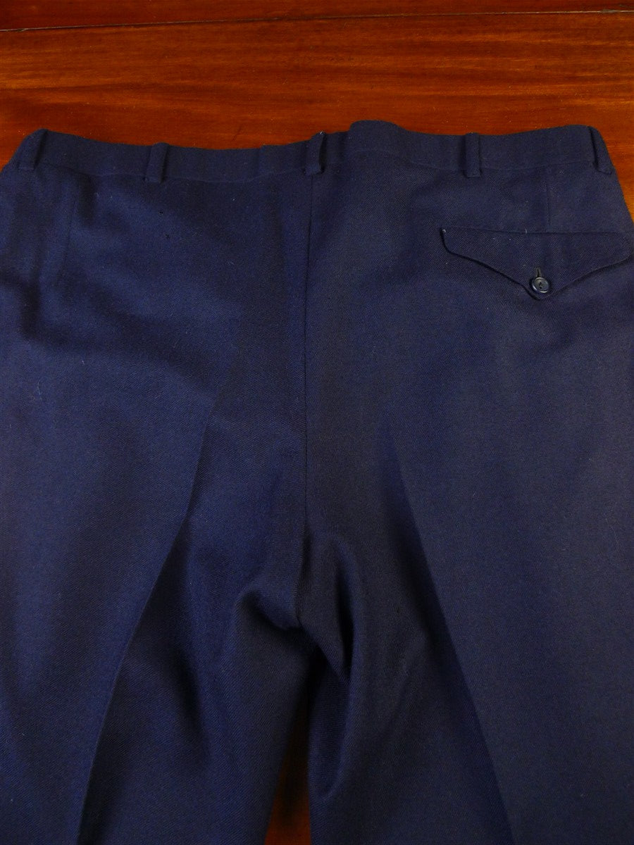 25/0295 immaculate kent haste lachter 2015 savile row bespoke dark blue worsted flannel trouser 38-41