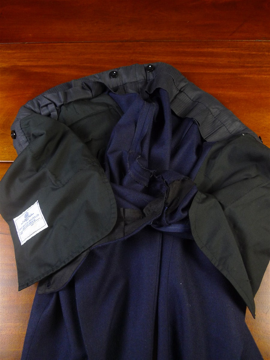 25/0295 immaculate kent haste lachter 2015 savile row bespoke dark blue worsted flannel trouser 38-41