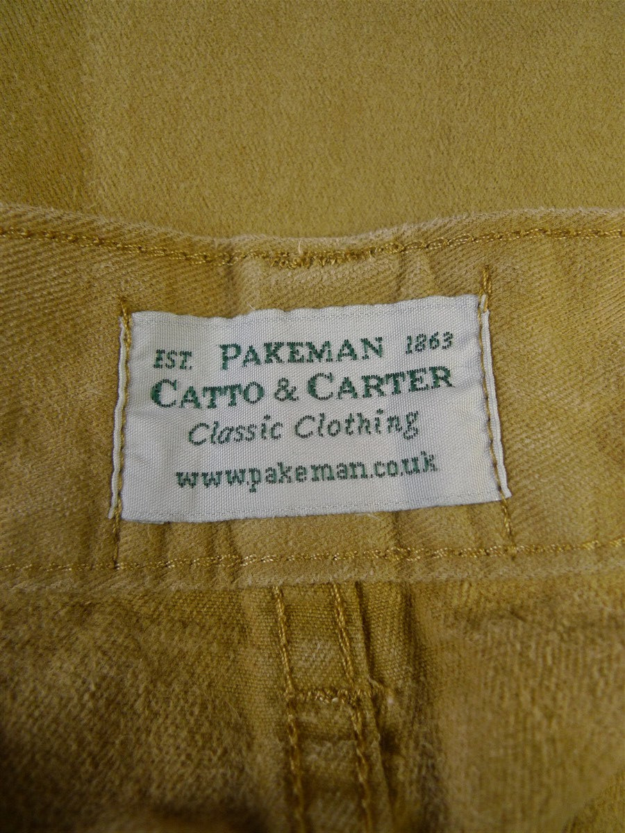 25/0287 pakeman catto carter tan beige cotton chino jean trouser 39