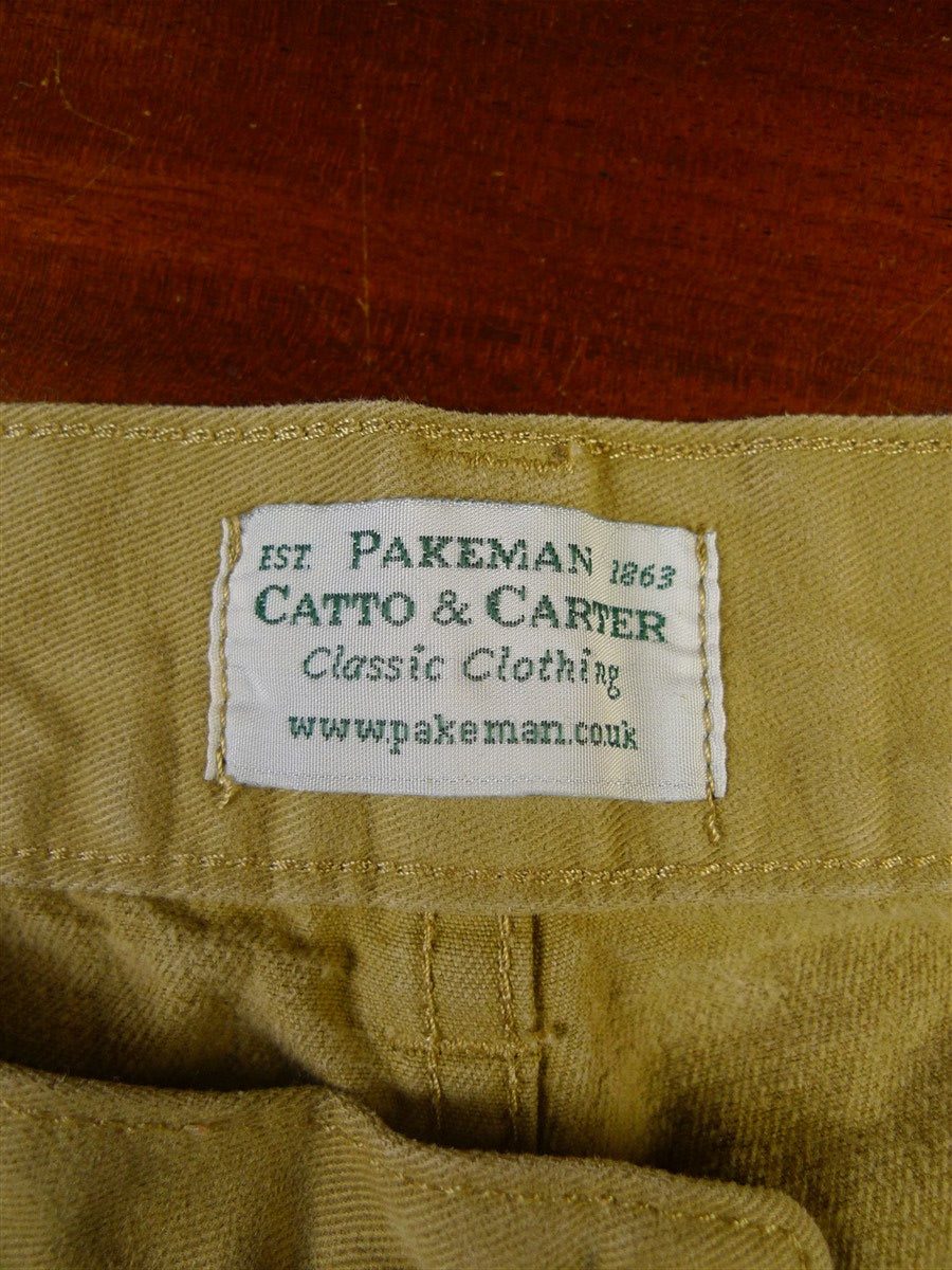 25/0289 immaculate pakeman catto carter tan beige cotton chino jean trouser 37