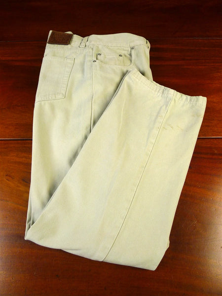 25/0290 purdey london beige cotton chino jean trouser 37