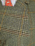 25/0281 vintage hardy amies west of england wool glen check tweed car pea coat 44