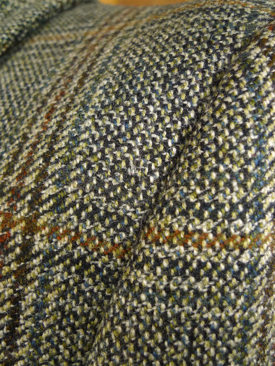 25/0281 vintage hardy amies west of england wool glen check tweed car pea coat 44